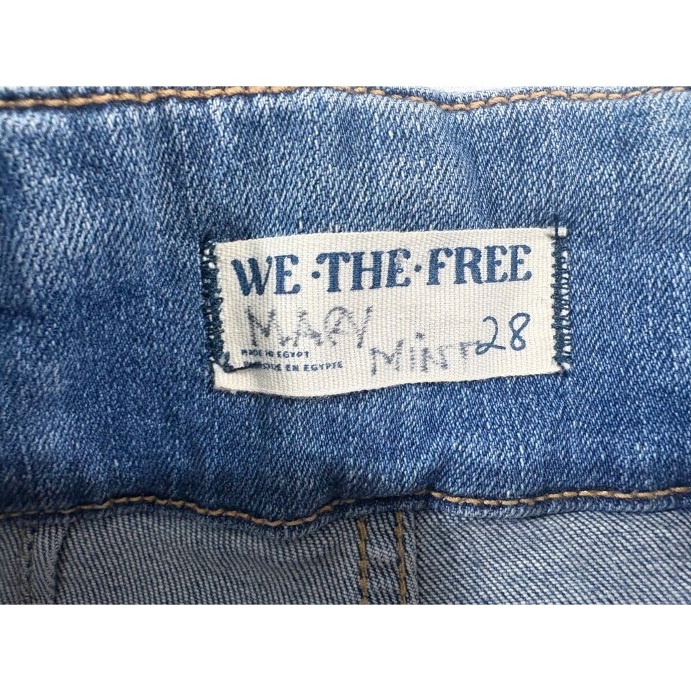 We The Free People Jayde Flare High Rise Denim Blue Jeans Stretch Boho Sz 28 - Picture 6 of 12